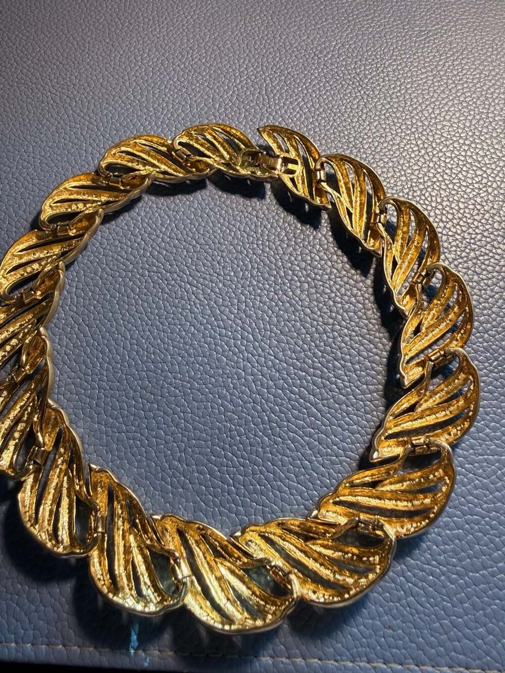 Vintage Givenchy Golden Wave Swirl Collar Necklace 1960s Designer Signed - Picture 3 of 7